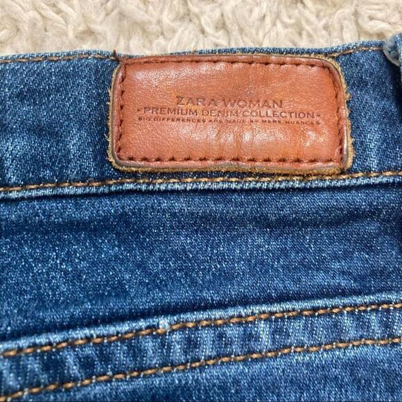 ZARA WOMAN Bootcut Embroidered Floral Jeans Ladybug Size 2 Cropped Novelty Cute - Picture 7 of 11